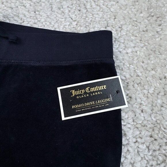 Juicy Couture Stretch Velour Rodeo Drive Legging Regal Navy Blue Large NEW - Picture 5 of 9